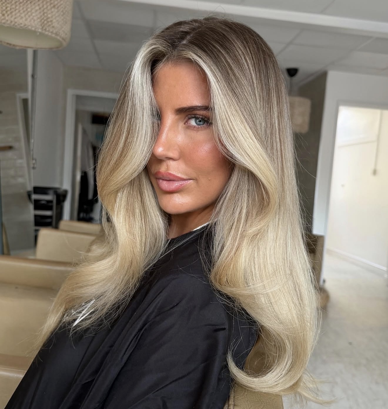 Warm Honey Blonde Balayage With Face Framing Layers