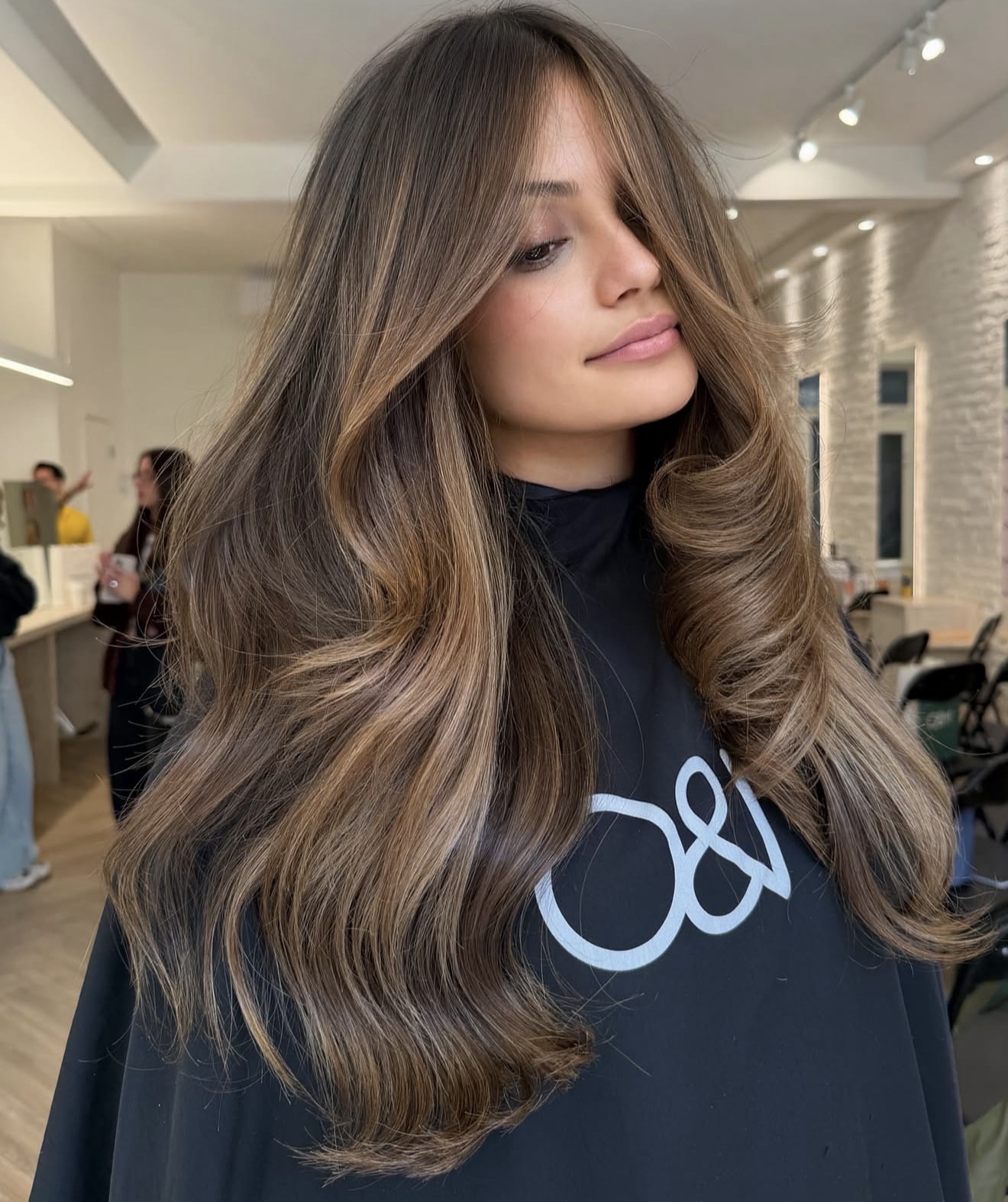 Warm Walnut Brown With Caramel Balayage