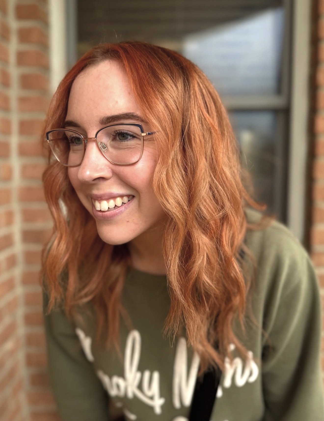 Wavy Strawberry Blonde Collarbone Cut